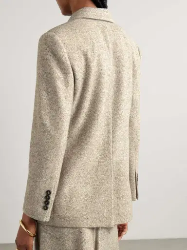 Brunello Cucinelli Double-breasted Wool And Silk-blend Tweed Blazer | Thumbnail 4