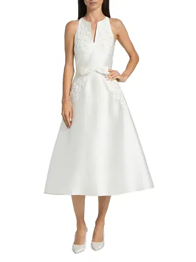 SACHIN & BABI Women's Allison Embroidered Satin Fit & Flare Midi-Dress | Thumbnail 3 SACHIN & BABI Women's Allison Embroidered Satin Fit & Flare Midi-Dress | Thumbnail 3