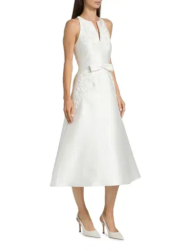 SACHIN & BABI Women's Allison Embroidered Satin Fit & Flare Midi-Dress | Thumbnail 4 SACHIN & BABI Women's Allison Embroidered Satin Fit & Flare Midi-Dress | Thumbnail 4