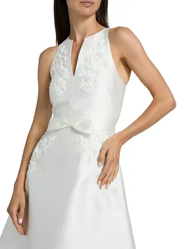 SACHIN & BABI Women's Allison Embroidered Satin Fit & Flare Midi-Dress | Thumbnail 6 SACHIN & BABI Women's Allison Embroidered Satin Fit & Flare Midi-Dress | Thumbnail 6