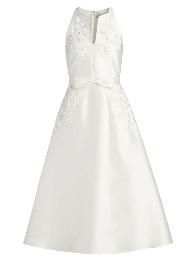SACHIN BABI Women's Allison Embroidered Satin Fit & Flare Midi-Dress -