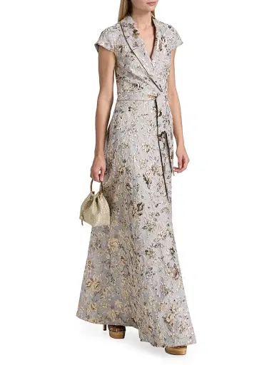 SACHIN & BABI Women's Honora Jacquard Gown - Golden Gardens - Size 4 | Thumbnail 2 SACHIN & BABI Women's Honora Jacquard Gown - Golden Gardens - Size 4 | Thumbnail 2