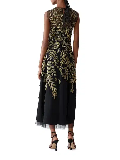 Carolina Herrera Women's Embellished Leaf-Embroidered Tulle Cocktail Dress | Thumbnail 4 Carolina Herrera Women's Embellished Leaf-Embroidered Tulle Cocktail Dress | Thumbnail 4