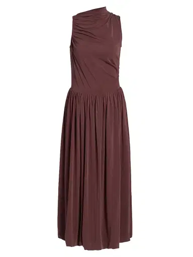Rails Women's Brina Draped Modal Midi-Dress - Oxblood | Thumbnail 1 Rails Women's Brina Draped Modal Midi-Dress - Oxblood | Thumbnail 1