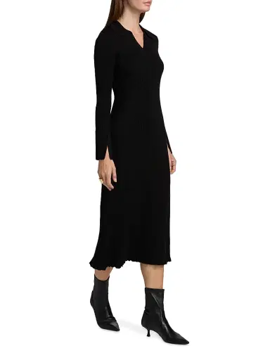 Elie Tahari Women's Moira Rib-Knit Polo Midi-Dress | Thumbnail 2