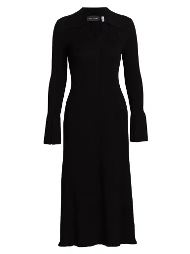 Elie Tahari Women's Moira Rib-Knit Polo Midi-Dress | Thumbnail 1