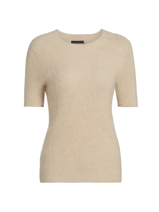 Elie Tahari Women's Yelena Ribbed Cashmere Sweater - Spun Cashmere