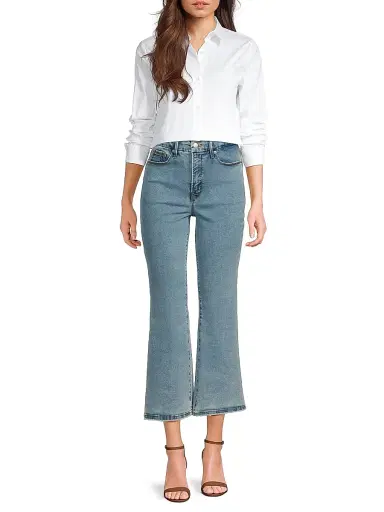 Good American Women's Good Legs Crop Mini Boot Jeans - Blue | Thumbnail 2