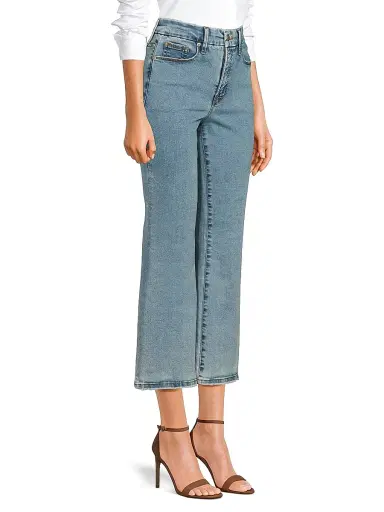 Good American Women's Good Legs Crop Mini Boot Jeans - Blue | Thumbnail 4