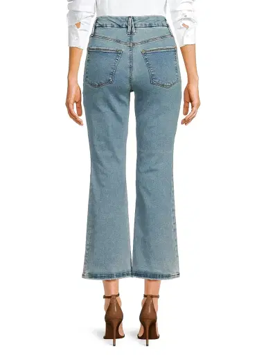 Good American Women's Good Legs Crop Mini Boot Jeans - Blue | Thumbnail 5