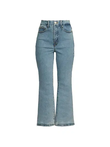 Good American Women's Good Legs Crop Mini Boot Jeans - Blue | Thumbnail 1