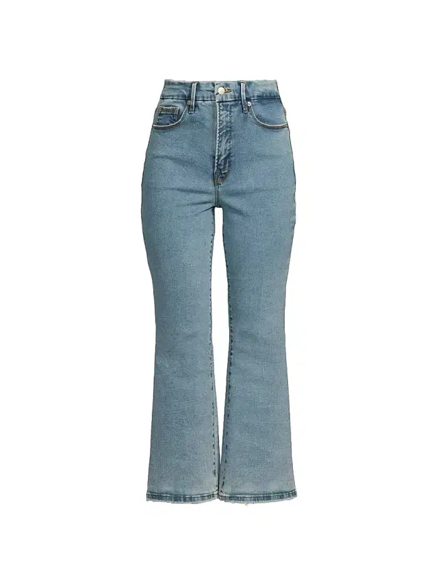 Good American Women's Good Legs Crop Mini Boot Jeans - Blue