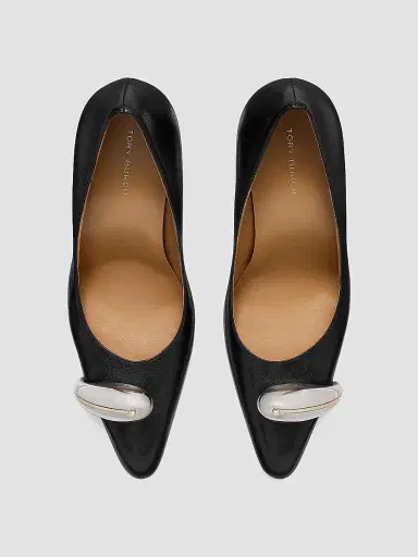 Tory Burch Women's Pierced XL 90MM Leather Pumps - Perfect Black - Size 7.5 | Thumbnail 3 Tory Burch Women's Pierced XL 90MM Leather Pumps - Perfect Black - Size 7.5 | Thumbnail 3