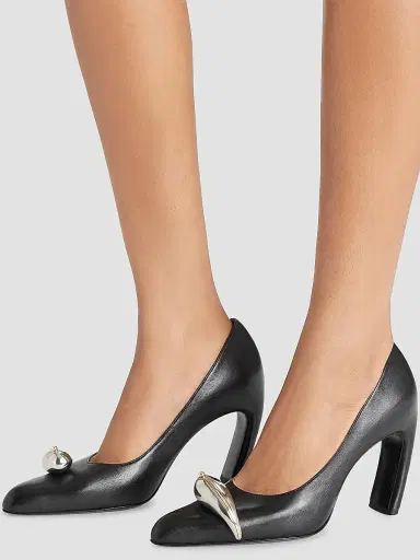 Tory Burch Women's Pierced XL 90MM Leather Pumps - Perfect Black - Size 7.5 | Thumbnail 5 Tory Burch Women's Pierced XL 90MM Leather Pumps - Perfect Black - Size 7.5 | Thumbnail 5