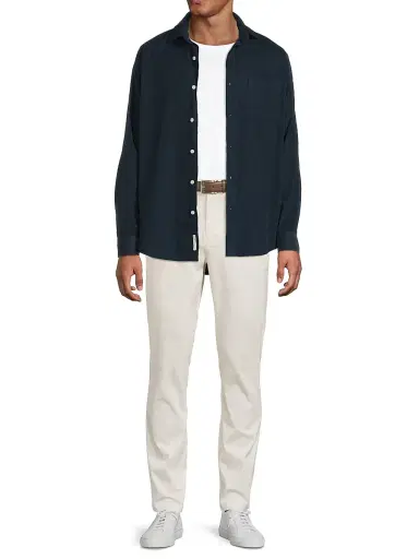 Onia Men's Corduroy Long-Sleeve Button-Front Shirt - Midnight | Thumbnail 2