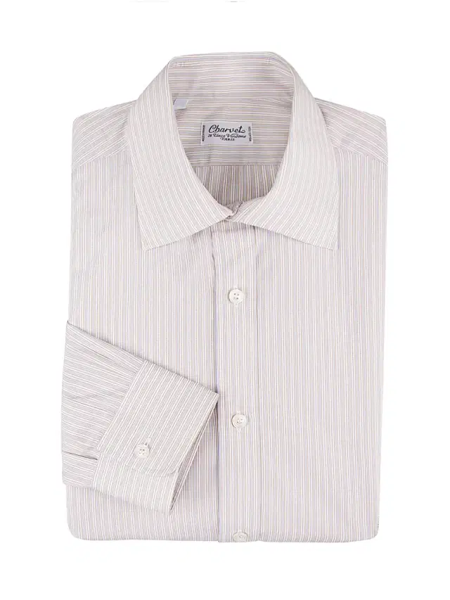 Men's Striped Cotton Button-Front Shirt - Beige Multi Men's Striped Cotton Button-Front Shirt - Beige Multi