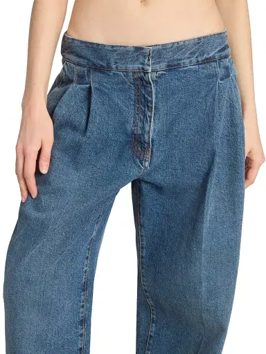 ALAIA Women's Pleated Straight-Leg Jeans - Bleu Delave | Thumbnail 6 ALAIA Women's Pleated Straight-Leg Jeans - Bleu Delave | Thumbnail 6