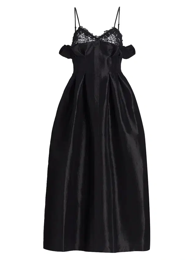 Kika Vargas Women's Theresa Taffeta Lace Cocktail Dress - Black