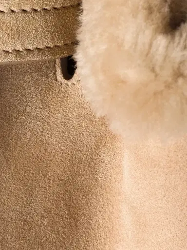 Miu Miu Women's Aventure Shearling Tote Bag - Beige Khaki | Thumbnail 5