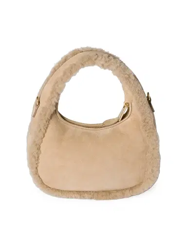 Miu Miu Women's Wander Shearling Top Handle Bag - Beige Khaki | Thumbnail 5 Miu Miu Women's Wander Shearling Top Handle Bag - Beige Khaki | Thumbnail 5