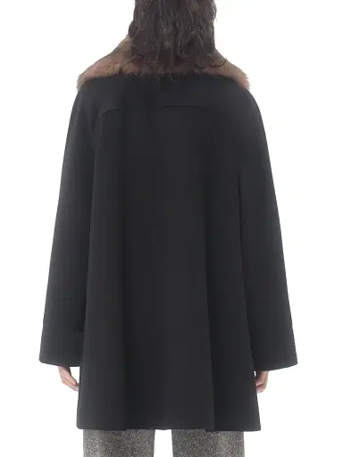 Valentino Garavani Women's Wool Drape Coat - Black - Size 4 | Thumbnail 5