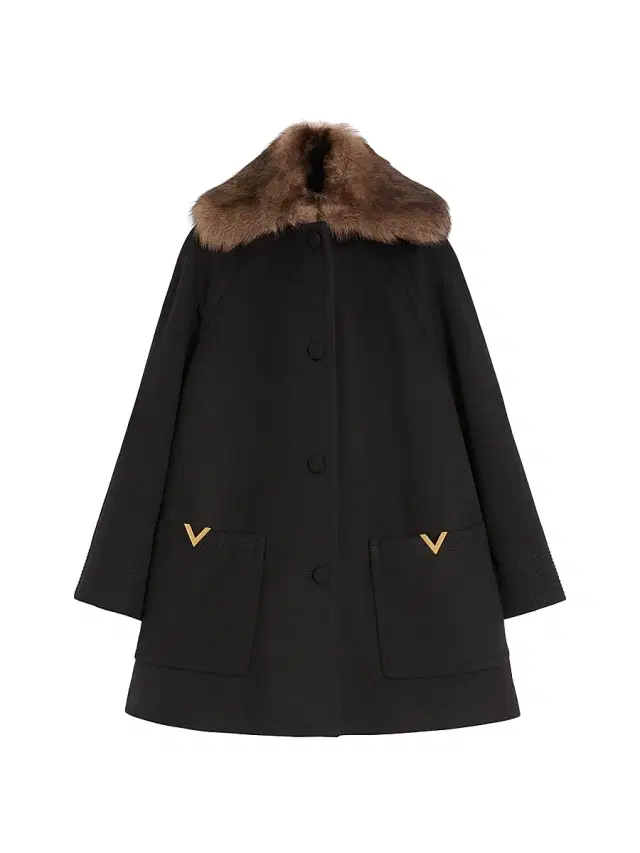 Valentino Garavani Women's Wool Drape Coat - Black