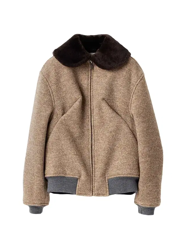 Women's Shetland Wool Blouson Jacket - Beige Multi