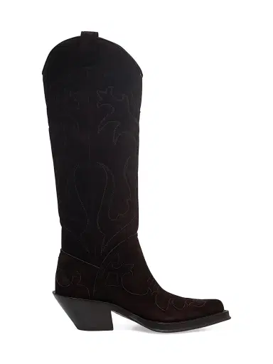 Gabriela Hearst Women's Capitana 70MM Suede Cowboy Boots - Dark Chocolate - Size 11 | Thumbnail 1 Gabriela Hearst Women's Capitana 70MM Suede Cowboy Boots - Dark Chocolate - Size 11 | Thumbnail 1