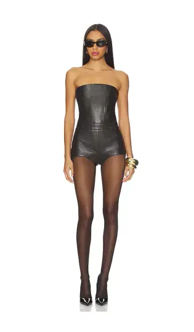 Retrofête Pernille Leather Romper | Thumbnail 1 Retrofête Pernille Leather Romper | Thumbnail 1