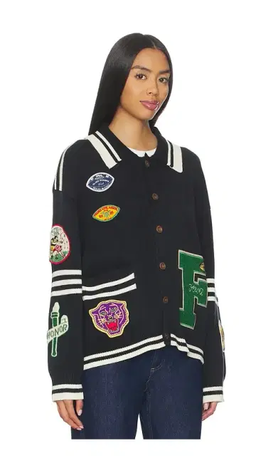 Found Varsity Patch Collared Cardigan | Thumbnail 2