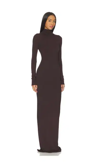 ÉTERNE Long Sleeve Turtleneck Soft Jersey Maxi Dress | Thumbnail 2