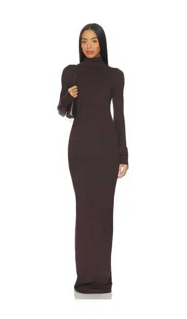 ÉTERNE Long Sleeve Turtleneck Soft Jersey Maxi Dress | Thumbnail 1