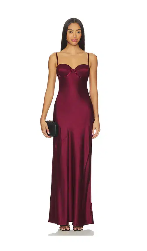 L'AGENCE Sayla Bias Cut Maxi Dress