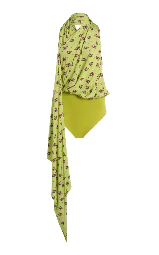 Coperni Printed Draped Halterneck Bodysuit
