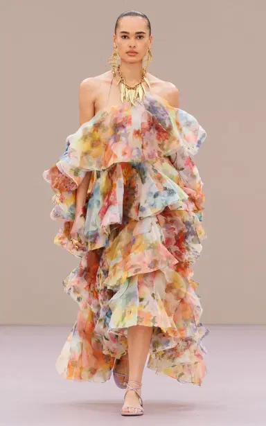 Zimmermann Luna Ruffled Floral Midi Dress | Thumbnail 2
