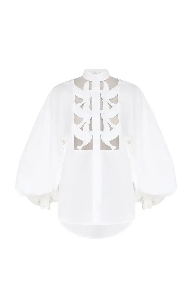 Zimmermann Luna Appliquéd Cotton Shirt