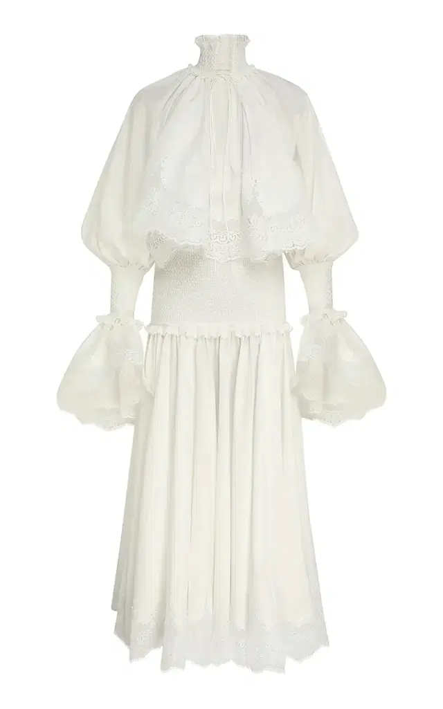 Alchemy Lace-Trimmed Cotton-Poplin Maxi Dress