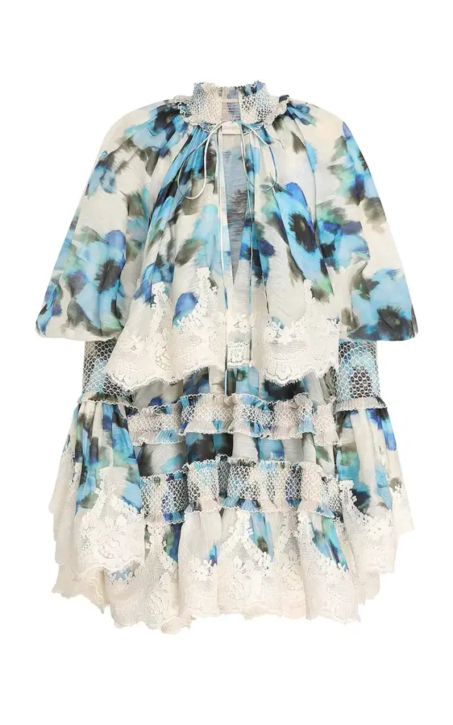 Alchemy Shirred Linen-Silk Mini Dress