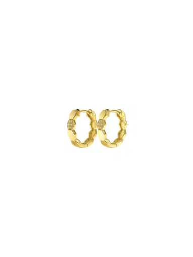 Wish Fine Jewelry 0.28ctc 14K Gold Hoop Earrings | Thumbnail 1