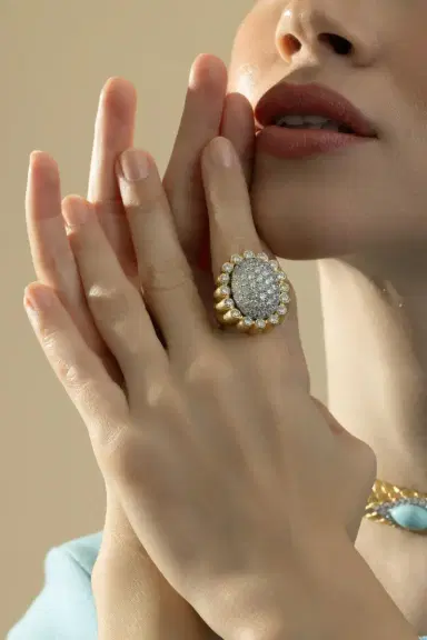 DAVID WEBB Diamond Sunburst Ring | Thumbnail 3