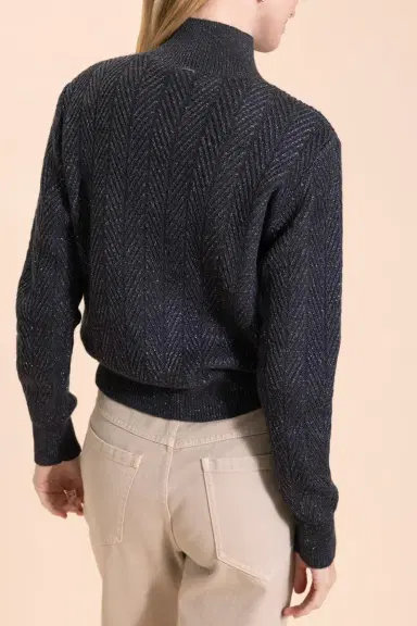 HERNO Wool Shiny Herringbone Turtleneck Sweater | Thumbnail 4 HERNO Wool Shiny Herringbone Turtleneck Sweater | Thumbnail 4