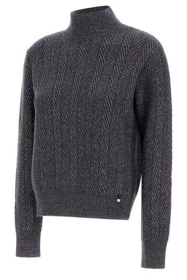 HERNO Wool Shiny Herringbone Turtleneck Sweater | Thumbnail 5 HERNO Wool Shiny Herringbone Turtleneck Sweater | Thumbnail 5
