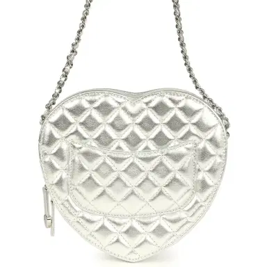 Chanel Chanel CC In Love Large Heart Bag with Chain Silver Metallic Lambskin Silver Hardware | Thumbnail 4