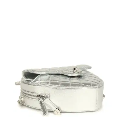 Chanel Chanel CC In Love Large Heart Bag with Chain Silver Metallic Lambskin Silver Hardware | Thumbnail 7