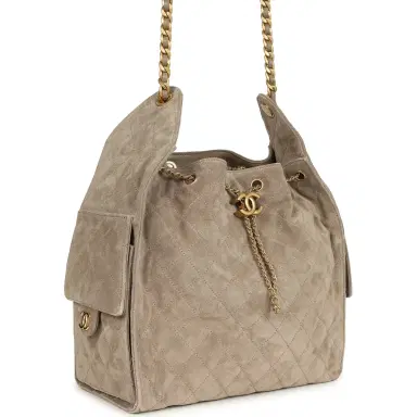Chanel Chanel Medium 25 Hobo Bag Dark Grey Suede Antique Gold Hardware | Thumbnail 2 Chanel Chanel Medium 25 Hobo Bag Dark Grey Suede Antique Gold Hardware | Thumbnail 2
