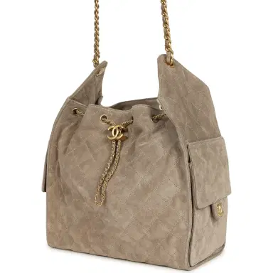 Chanel Chanel Medium 25 Hobo Bag Dark Grey Suede Antique Gold Hardware | Thumbnail 3 Chanel Chanel Medium 25 Hobo Bag Dark Grey Suede Antique Gold Hardware | Thumbnail 3