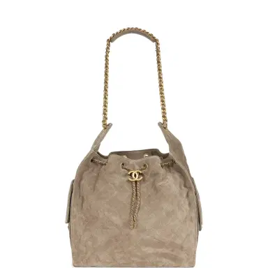 Chanel Chanel Medium 25 Hobo Bag Dark Grey Suede Antique Gold Hardware | Thumbnail 6 Chanel Chanel Medium 25 Hobo Bag Dark Grey Suede Antique Gold Hardware | Thumbnail 6