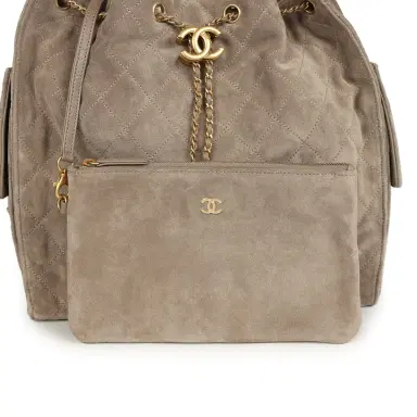 Chanel Chanel Medium 25 Hobo Bag Dark Grey Suede Antique Gold Hardware | Thumbnail 7 Chanel Chanel Medium 25 Hobo Bag Dark Grey Suede Antique Gold Hardware | Thumbnail 7