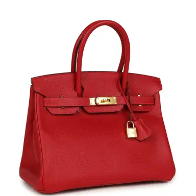 HERMÈS Pre-owned Hermes Birkin 30 Rouge Casaque Epsom Gold Hardware | Thumbnail 2