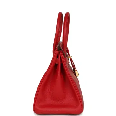 HERMÈS Pre-owned Hermes Birkin 30 Rouge Casaque Epsom Gold Hardware | Thumbnail 3